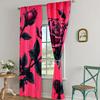 2pc,  Window Drapes Pink Rose Versatile Durable Polyester,Without Electricity summer party decorations Applies to Holiday