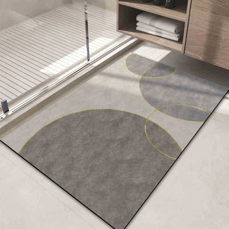 Light Luxury Style Diatom Mud Floor Mat Bathroom Bathroom Bathroom Door Dirt-Resistant Foot Mat Household Non-Slip Easy To Take Care Of