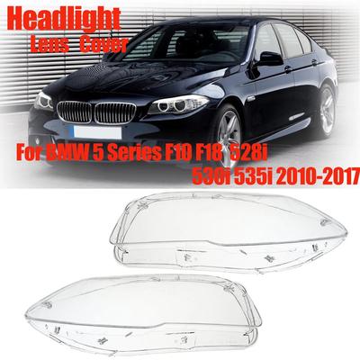 Tampa da Lente do Farol Dianteiro do Carro Para BMW Série 5 F10 F18 528i 530i 535i 2010-2017 Carcaça Automática Tampa do Farol Abajur Transparente