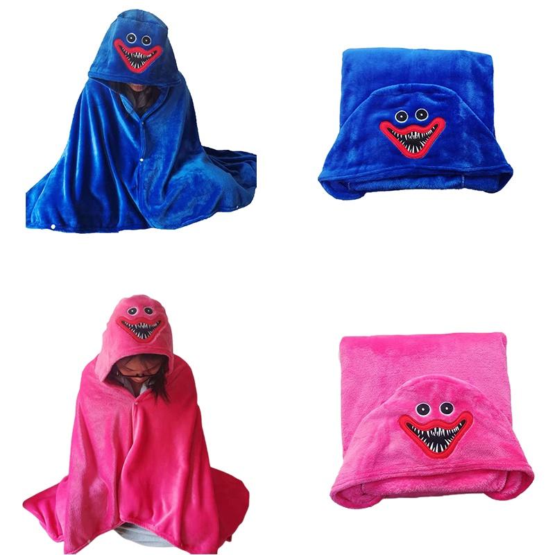 Playtime Poppy Oversized Plush Hooded Blanket Huggy Wuggy Cape Cloak Shawl