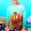 Sea Animal Fish 3D Printed T Shirt Comfortable Polyester Boys Girls Children Long Sleeve T-Shirt Kids Clothing