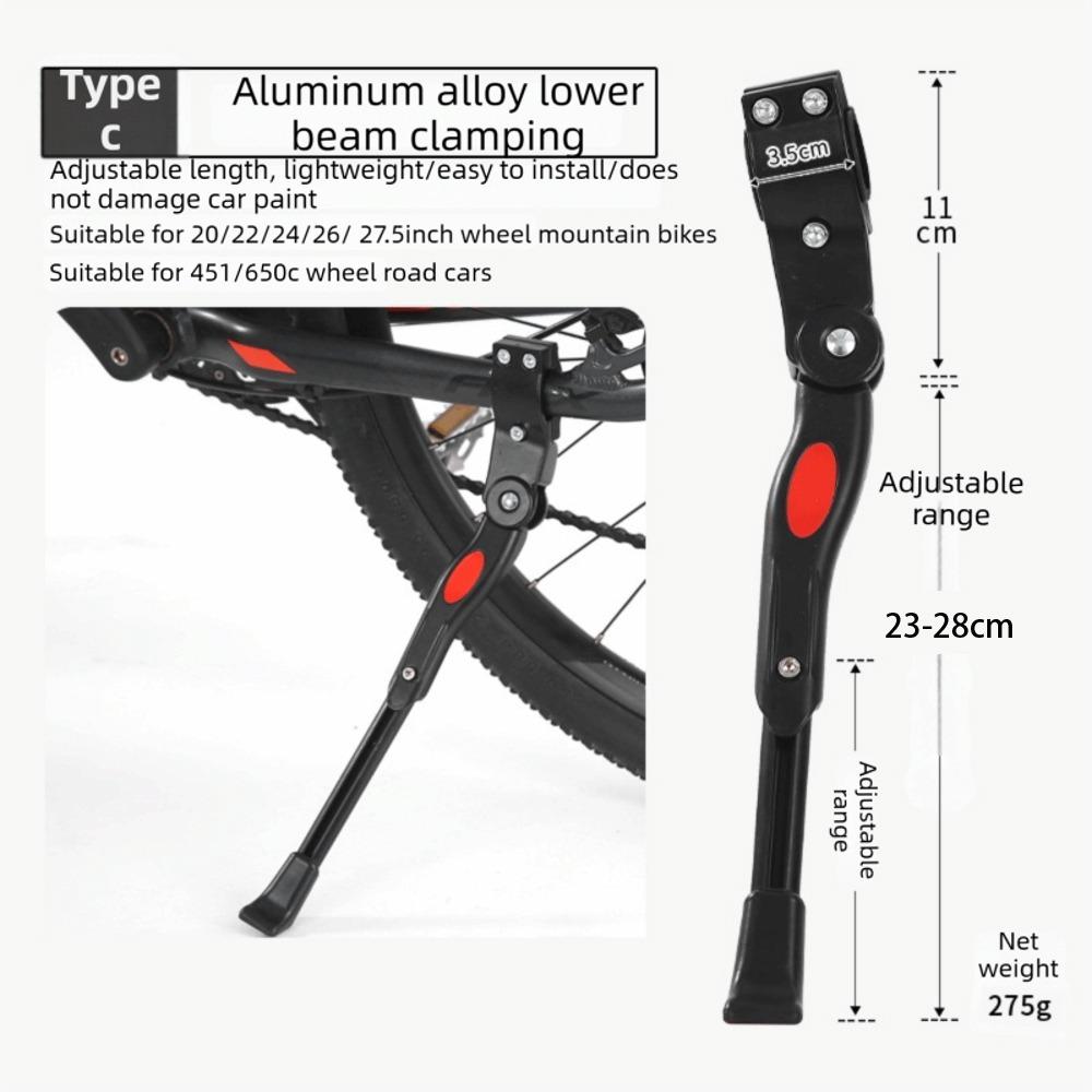 Adjustable Bicycle Kickstand Solid Universal Bike Rear Mount Kickstand Heavy Duty High Strength Bike Side Rear Kick Stand