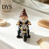 Gnome Themed Decor Riding Retro Motorcycle Figurine, Motorbike Dwarf Resin Statue Decorative Figurine Sculpture, Ornament for Home Office Desk