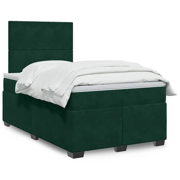 Maison Exclusive - Sommier à lattes de lit et matelas Vert foncé 120x200cm Velours