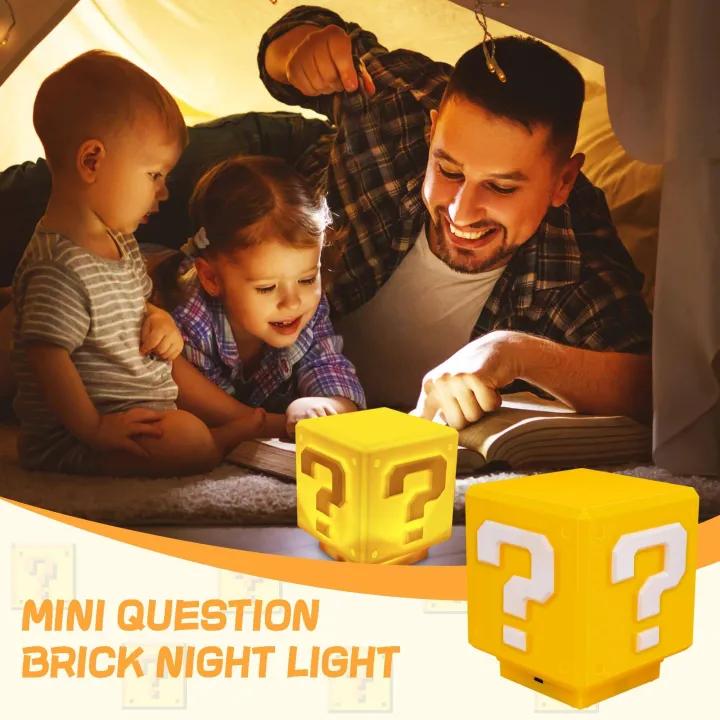Retro Game Question Mark Light: Touch Sensor Sound Lamp, Rechargeable Creative Bedside Nightlight, Classic Anime Room Decoration