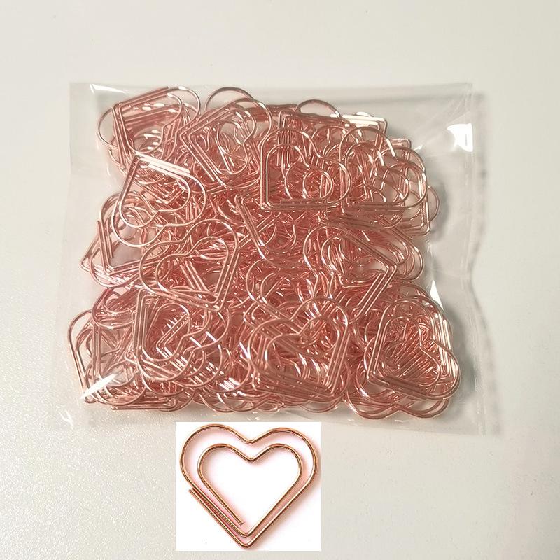 Gold Heart-Shaped Paperclip Set with Color Box - Cute and Creative Office Stationery