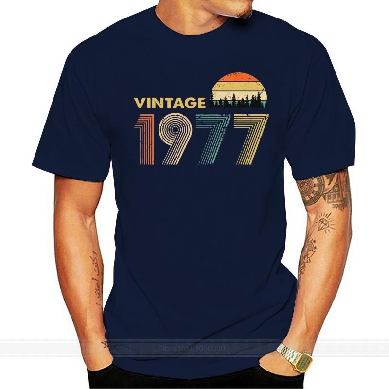 Vintage 1977 Black Tshirt M 6Xl cotton tshirt men summer fashion t-shirt euro size