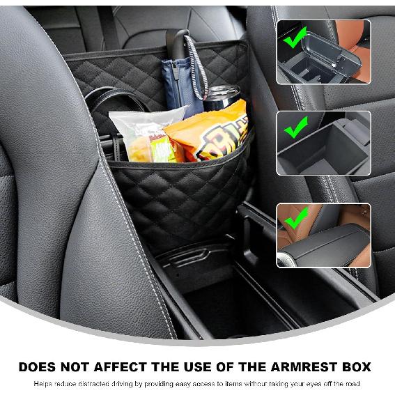 Car Net Pocket Handbag Holder, Large Capacity Automotive Purse Holder Organizer Between Two Seats, Leather Seat Storage Holders Barrier of Backseat