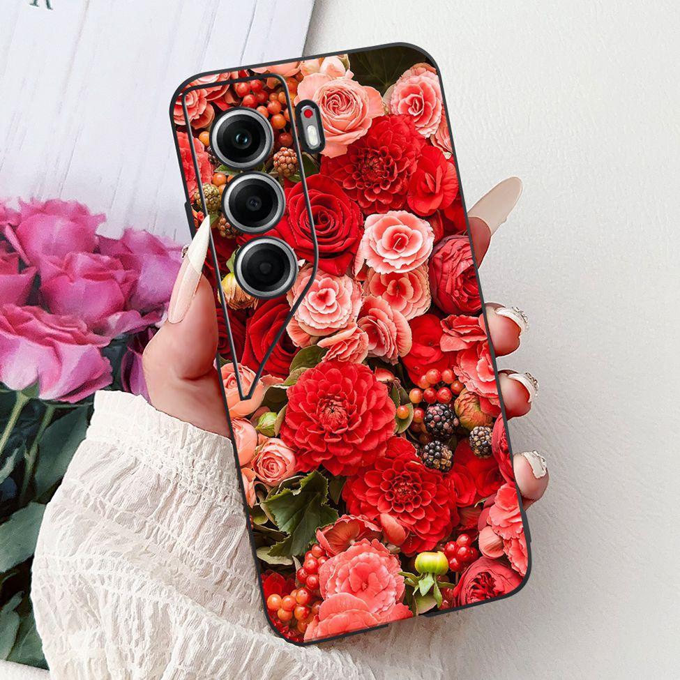 For Tecno Camon 40 Case CM5 Silicone Cute Cat Fashion Flowers Funny Painted Back Cover For Techno Camon 40 Phone Case Bumper