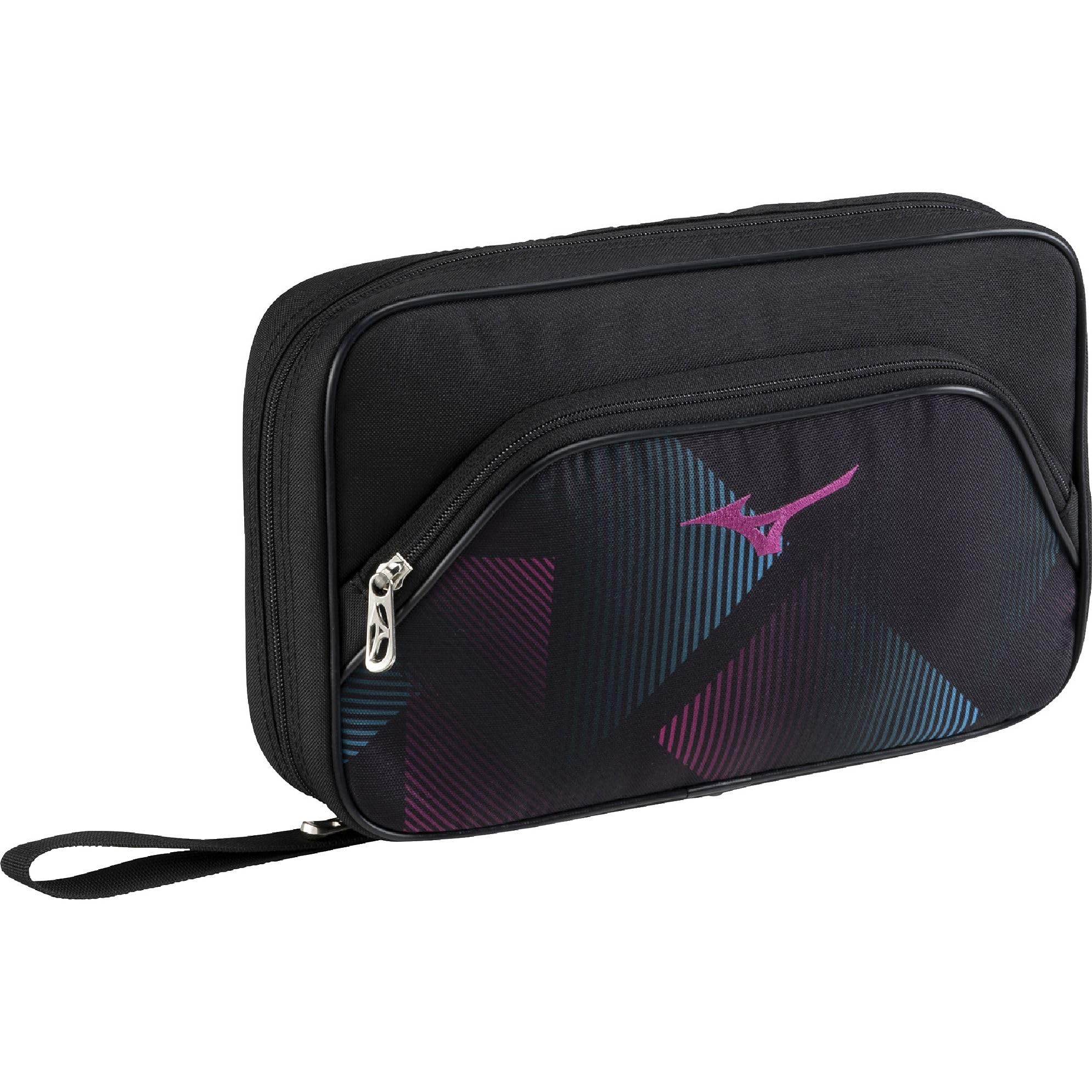 

Mizuno Table Tennis Racket Soft Holds 2 Case, Rackets, Black/Pink