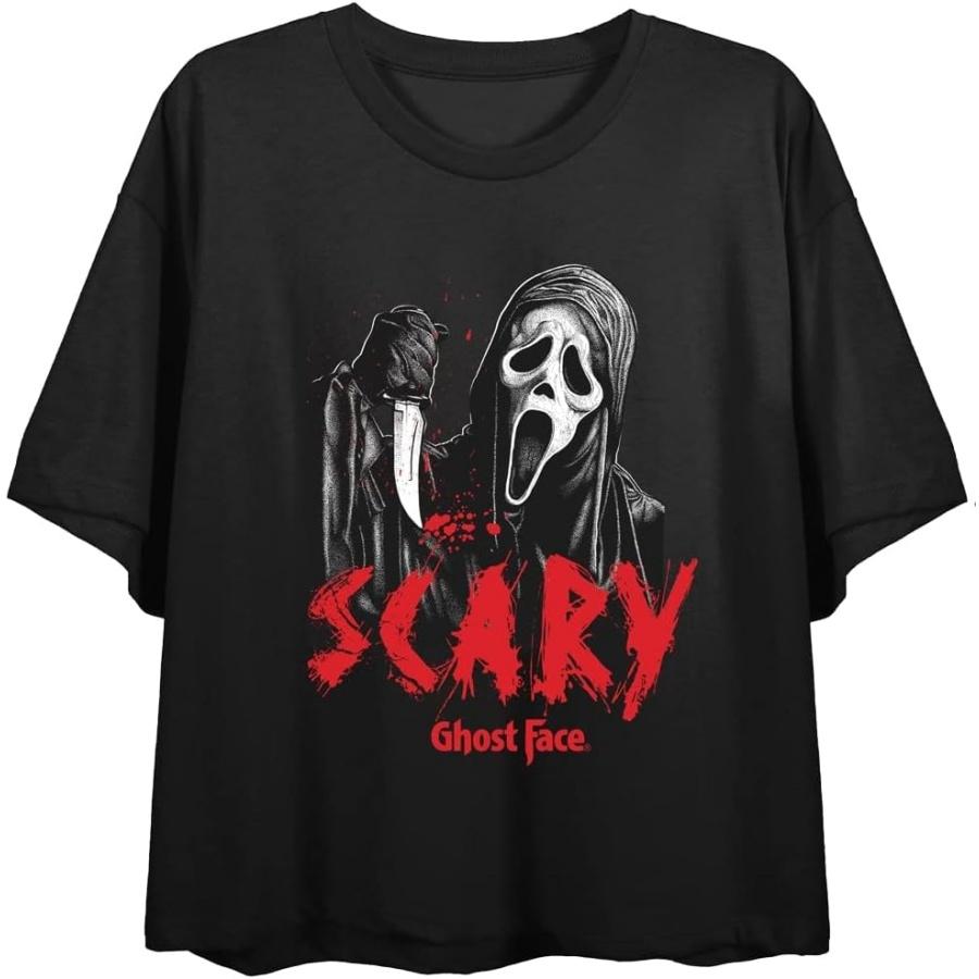 Майка женская черная укороченная Ghostface Scary S