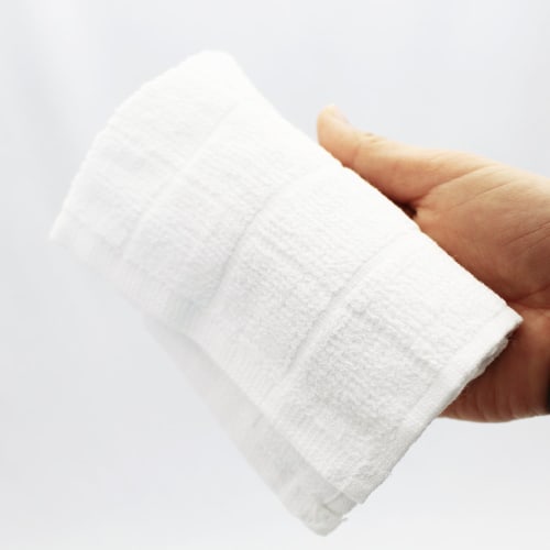 Nakamura Oshibori (Checkered Towels), Commercial Use, Pack of 10, 100% Cotton, White, 28 x 28cm