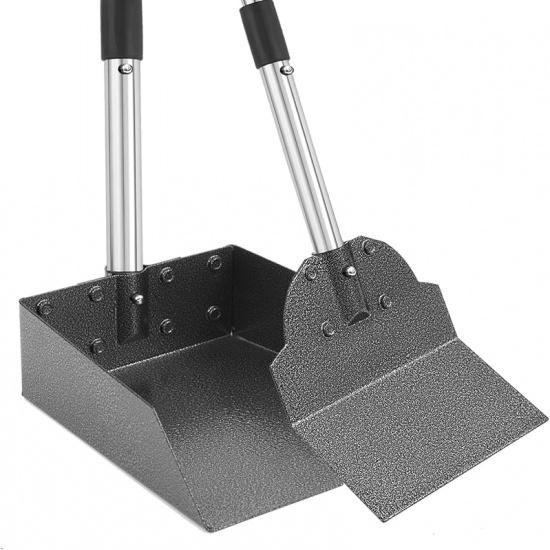 Pooper Scooper, Metal Aluminum Tray and Spade Poop Scoop Set with Adjustable Stainless Steel Long Handle, Pet Waste Removal Heavy Duty Poop Scooper Tray&Spade-Small
