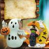 Décoration d'Halloween Lumière Fantôme Citrouille Sorcière Lune Figurine Effrayante Lumineuse Statue en Résine Ornement de Table pour Salon Cuisine Décoration Intérieure