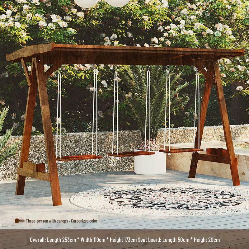 Outdoor Solid Wood Garden Swing Chair