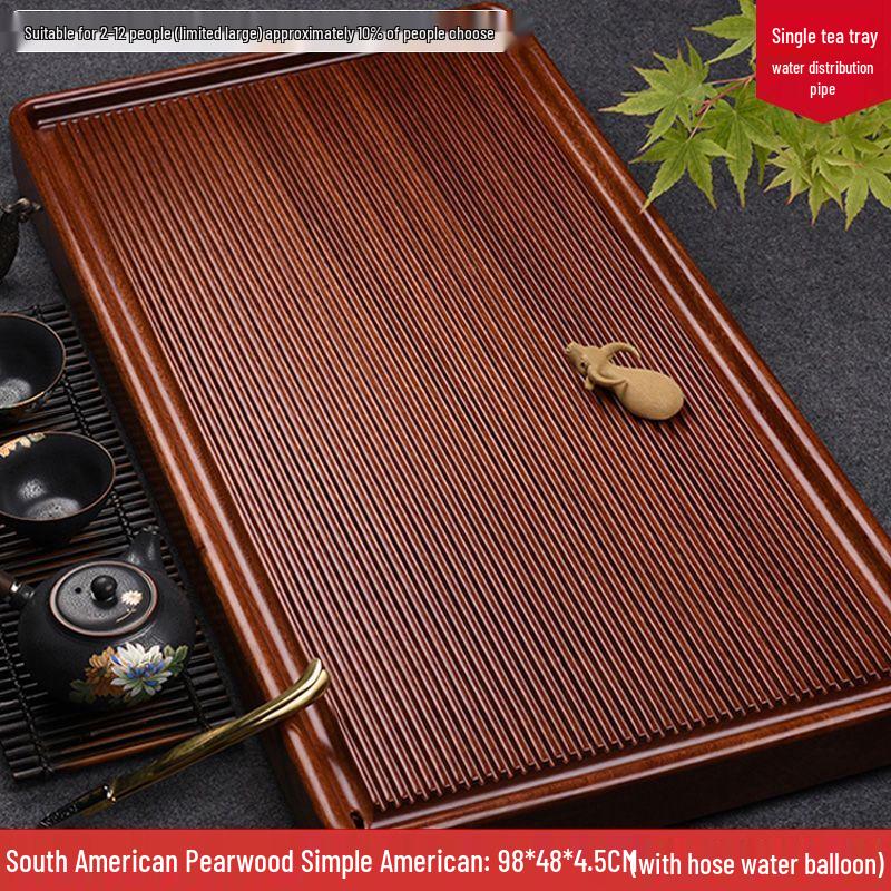 Large Rosewood Solid Wood Tea Tray with Bakelite