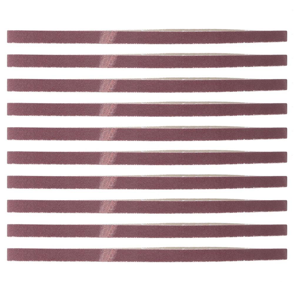 10pcs 100 Grit Abrasive Bands 3/8 x 21 Inch Aluminum Oxide Belts Durable Sanding Belts Wood Working