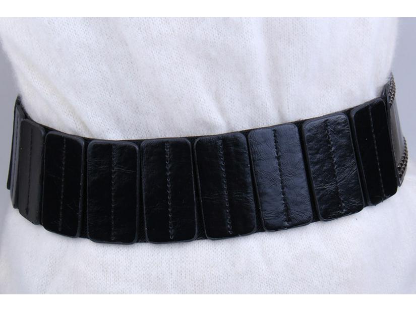 Red Wide Leather Waist Belt: Women's Korean, European & American Style Elastic Accessory