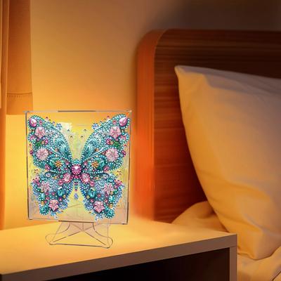 Four Sided Butterfly Multifunctional Diamond Night Lamp Diamond Painting Night Light Diamond Art Light Ornaments for Art Crafts