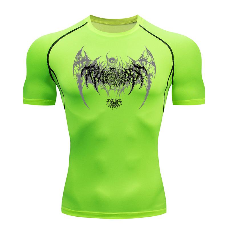 

Skull Wings Print Short Sleeve Compression Shirts for Men Summer Gym Workout Running Tshirt Athletic Quick Dry Tees Undershirts XXXL