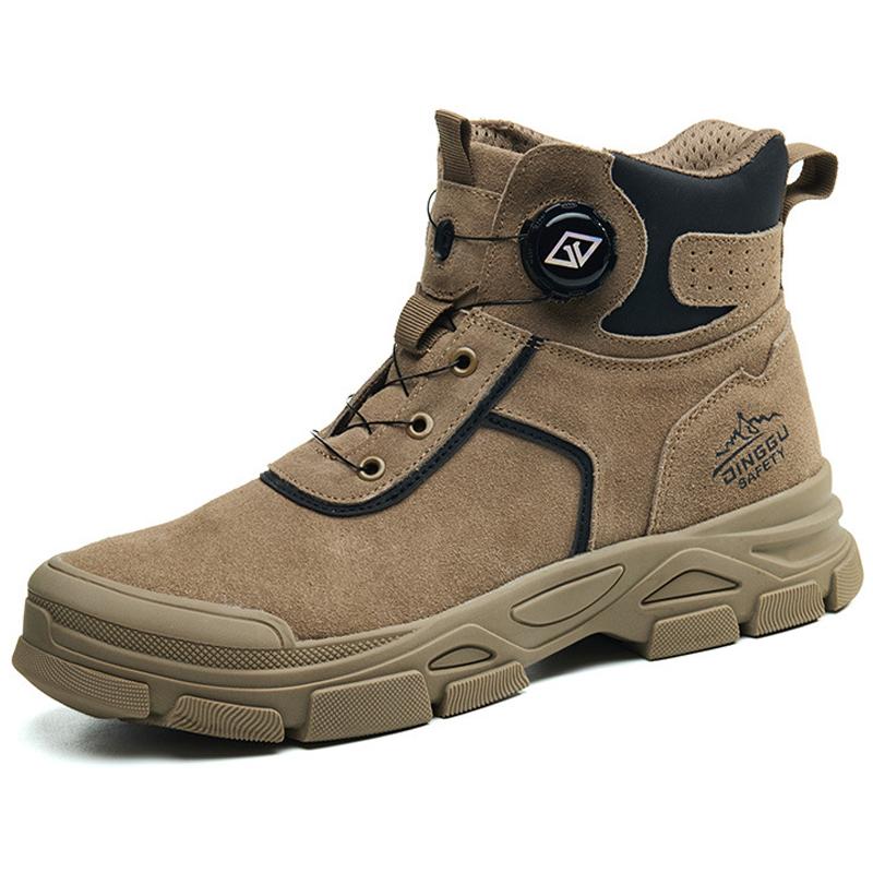 Quality Suede cowhide Work Boots Steel toe shoes Safety Protection Boots Indestructible shoes Anti-smas Anti scald welding boots 38