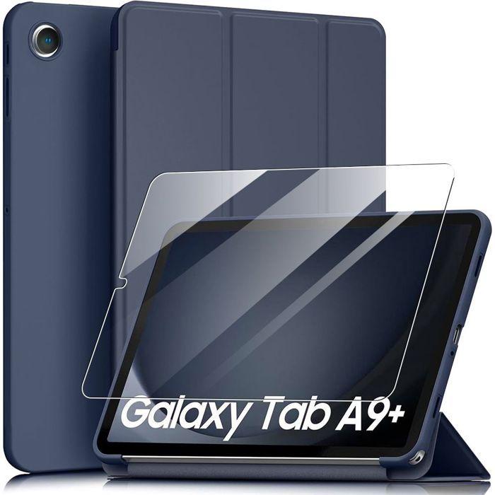 Case + Tempered Glass - E.F.Connection - for Samsung Galaxy Tab A9 Plus / A11 Plus - Shockproof - Navy Blue - 11 Inches