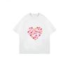 Weißes T-Shirt mit Herzmuster für Freizeitkleidung