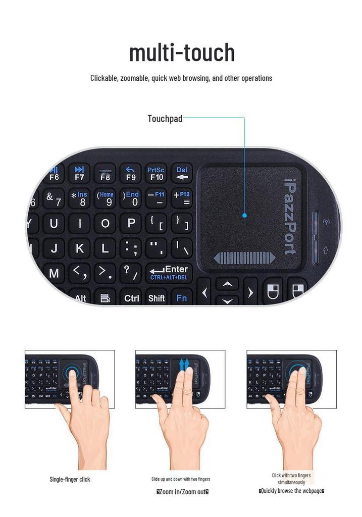 2025 Dual-Mode Wireless Touchpad Keyboard & Mouse Set for Laptops