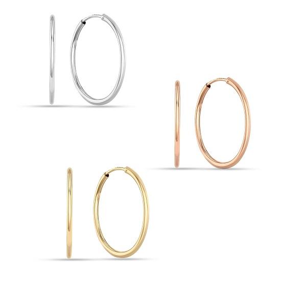 LeCalla S925 Sterlingové stříbro Sada šperků 3 páry Nekonečné 3 barvy Kruhové náušnice pro dívku, teenagerku, ženu 25MM