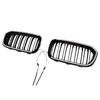 For BMW 1 Series F20 2015-2019 Dual Line LED Illuminated Front Grille Gloss Black ABS Material Adhesive Mount Direct Fit Upgrade