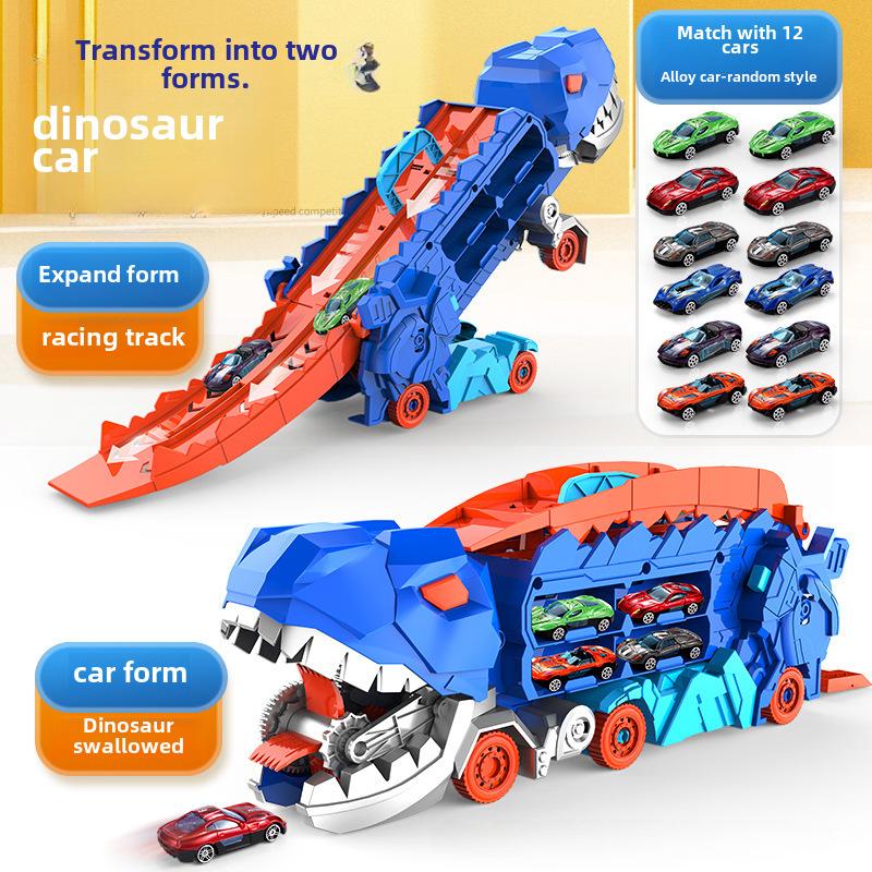 Hrací sada s dinosauří dráhou a úložným prostorem, posuvná auta pro děti ve věku 4-6 let