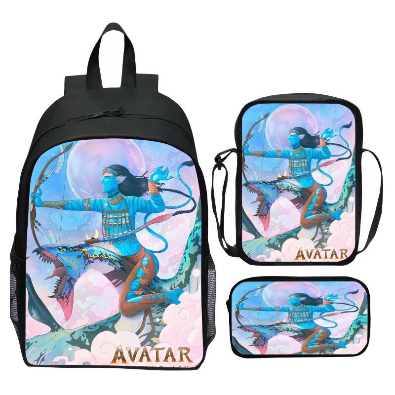 Printed Backpack Set 3-Piece Cartoon Movie Themed School Bag for Kids
