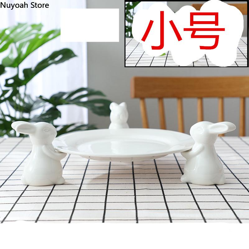 White Ceramic Rabbit Tray Creative Candy Tray Wedding Birthday Cake Tray Stand Dessert Table Tea Dessert Stand Display Plate