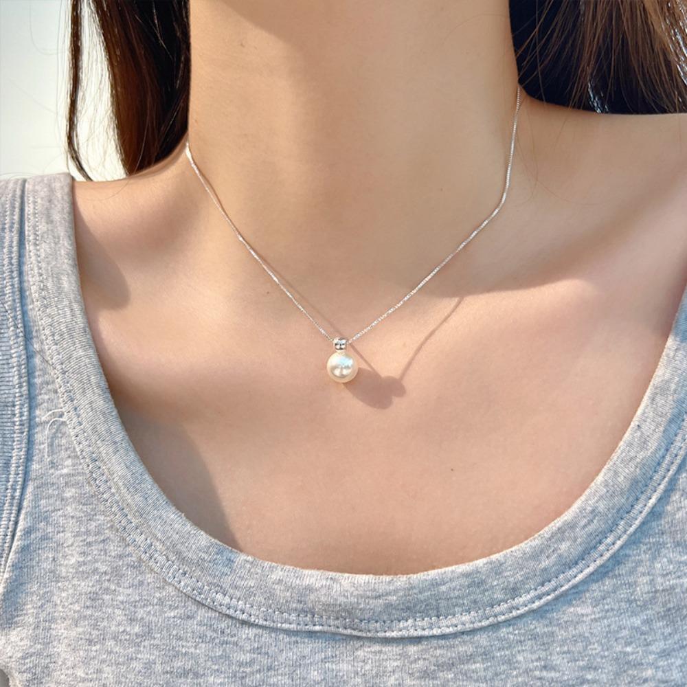 Shijia Pearl Necklace Women's Niche Light Luxury Design High-end Temperament Collarbone Chain Neck Chain Sweater Chain Bead Chain