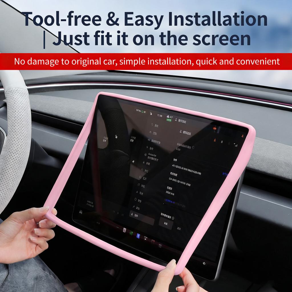 ZFX1 For New Tesla Screen Protector Frame Display Edge Body Cover Central Control Accessories For Tesla Model 3 Y Juniper 2026 2025