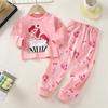 2026 Summer Children Full Sleeve Underwear Suits Baby Spring O-Neck Cartoon Cotton Pajama Set Long Pant Kids Home Wear Clothing Suit for Girl Boy