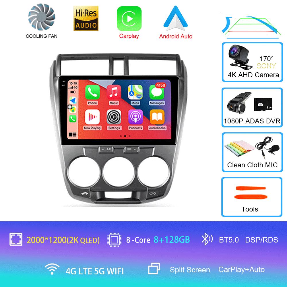 Car Radio Android 14 Carplay Multimedia Player For Honda City 2008 2009 2010 2011 2012 2013 2014 Autoradio Stereo 2din Head Unit