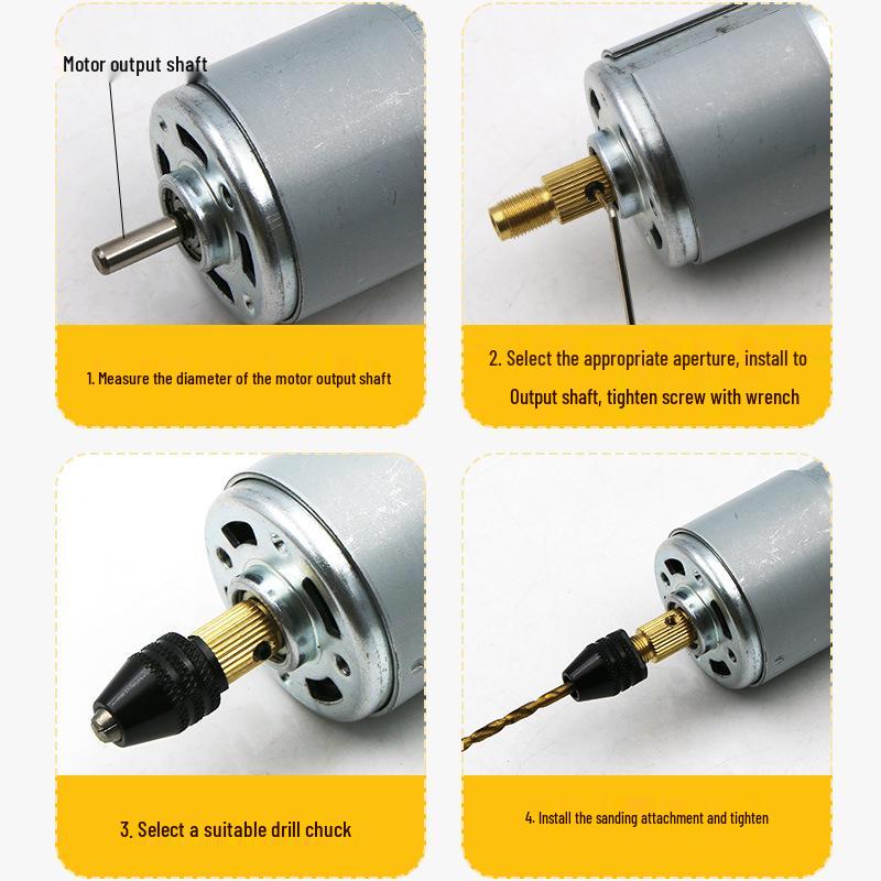 Selbstanziehender Kupfer-Bohrfutter-Spindel für M8/M7 - Mehrzweck-DIY-Mini-Elektrobohrer und Schleifer Zubehör