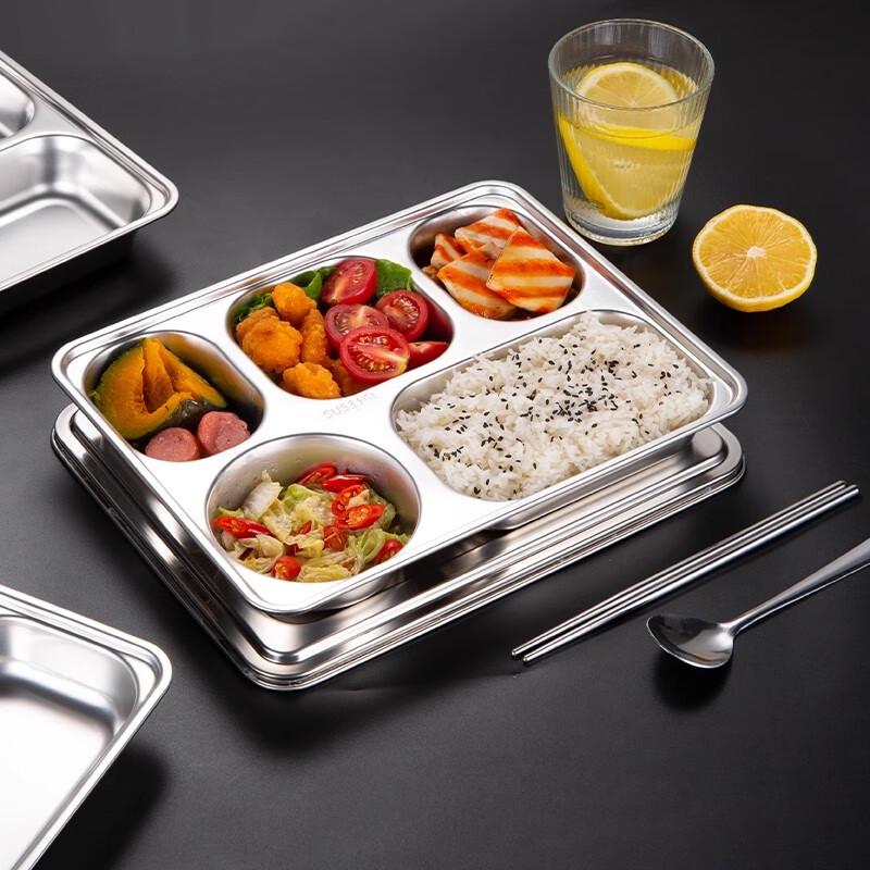 Stainless Steel Divided Meal Tray with Lid