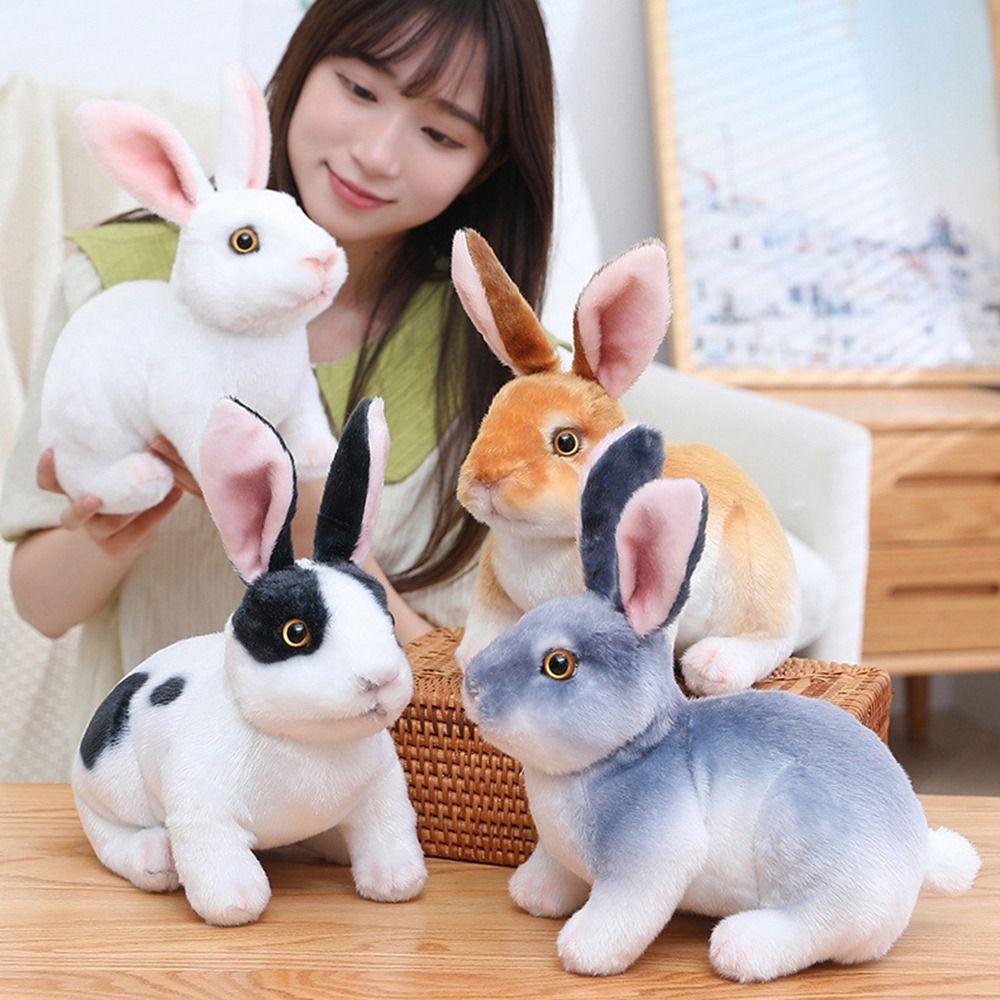 

Реалістичні м які іграшки-ляльки Kawaii Кролик Плюшева іграшка Симулятор Довгі вуха Кролик Реалістичний Black-squat