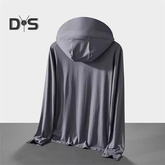 Sunscreen Clothing Jacket Men Women Hooded Long Sleeve Zipper Closure Ice Silk Outdoor UV Protection Coat