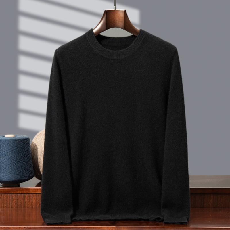 Light luxury baby feeling~ 100% pure cashmere shirt round neck pullover sweater with knitted sweater inside