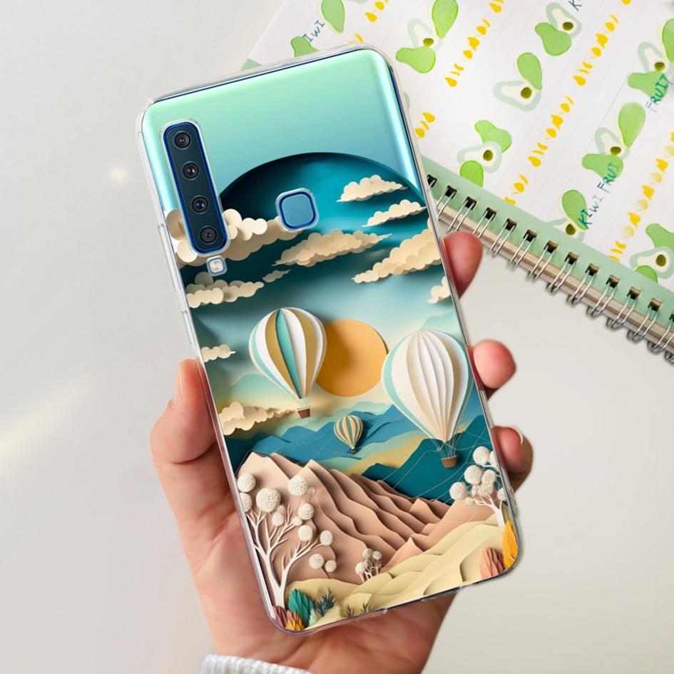 For Samsung Galaxy A9 2018 Case A920 SM-A920F Silicone Cover Popular Flower Clear TPU Soft Phone Case For Samsung A9 2018 Bumper