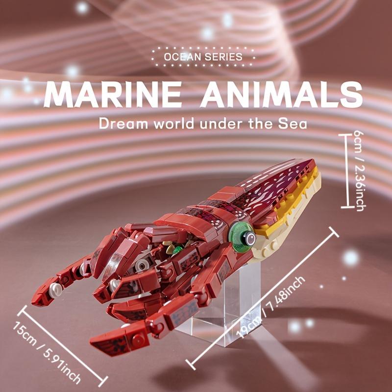 

Marine Animal Building Blocks Youngsters s Puzzle Toys - Crab Plug-in Lobster Shark Turtle Starfish Whale Model Toys for Kids