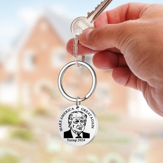 

2024 круглый брелок-подвеска в стиле хип-хоп Keep Great Again из нержавеющей стали A