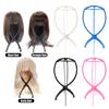 Collapsible Plastic Wig Stand Easy Assembly Portable Travel Folding Wig Head Multi-purpose Hat Display Rack Wig Styling Dryer Holder Wig Accessories