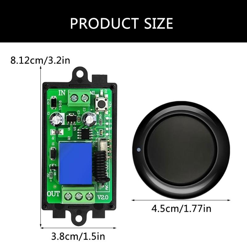 433MHz DC12V Receiver & Transmitter Long Distanced Wireless Remote Control Switches Set 1CH for Electric Curtain