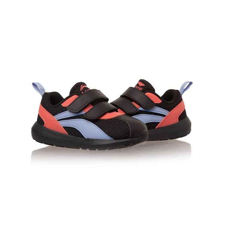 Li Ning Kids Sports Lifestyle Series Velcro Non-Slip Wear-Resistant Breathable Casual Shoes Kids Casual Shoes Black Blue Orange YKAP148-31