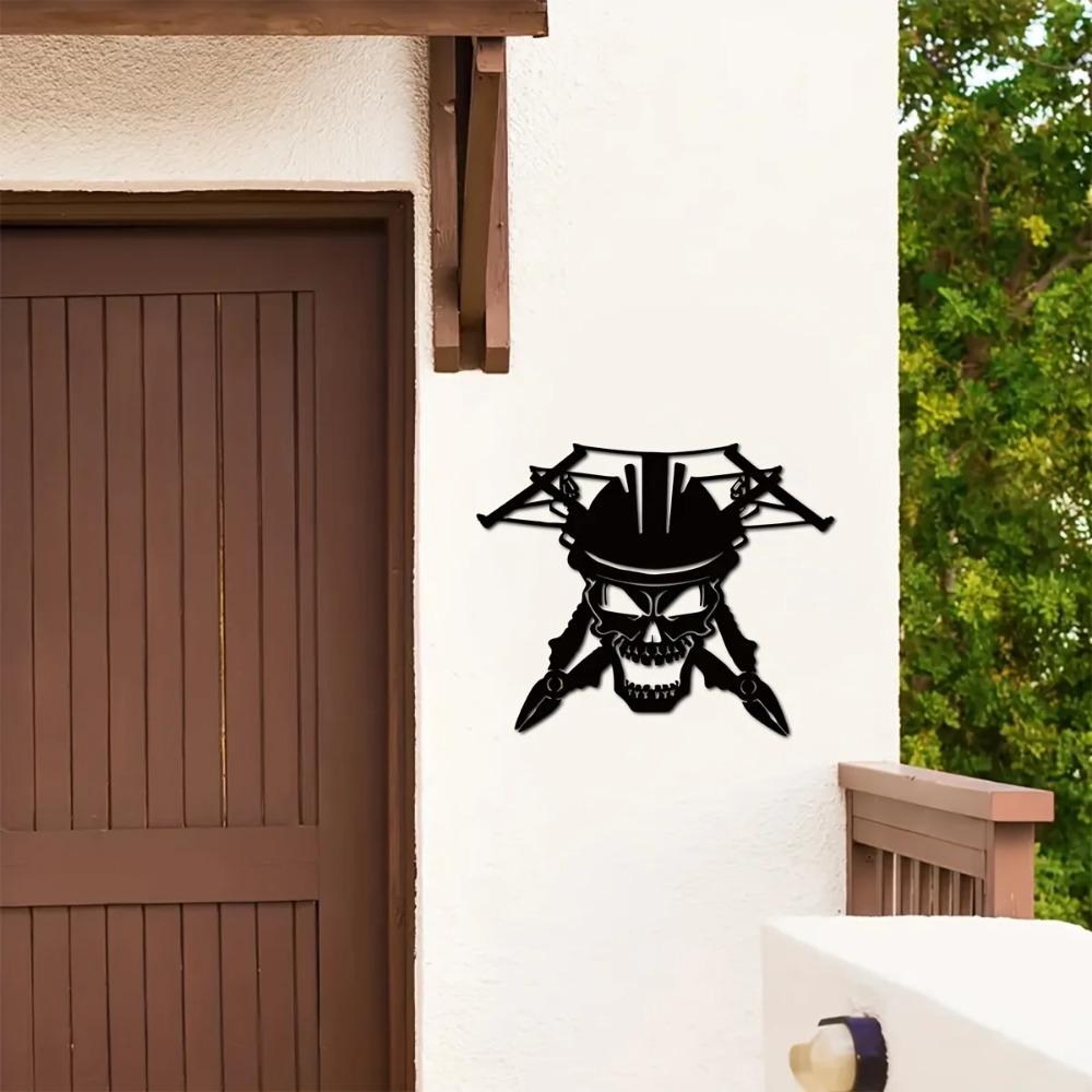 Lineman Skull Man Cave Decor Bad Dog Metalworks Unique Home Décor for Lineman Appreciation, Perfect Gifts for Him