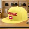 Denmark Danemark Flag Graphic Flat Brim Snapback Cap Polyester Adjustable Casual Adult Headwear